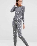 Merry See Gri Yıldız Desenli Pijama Takımı